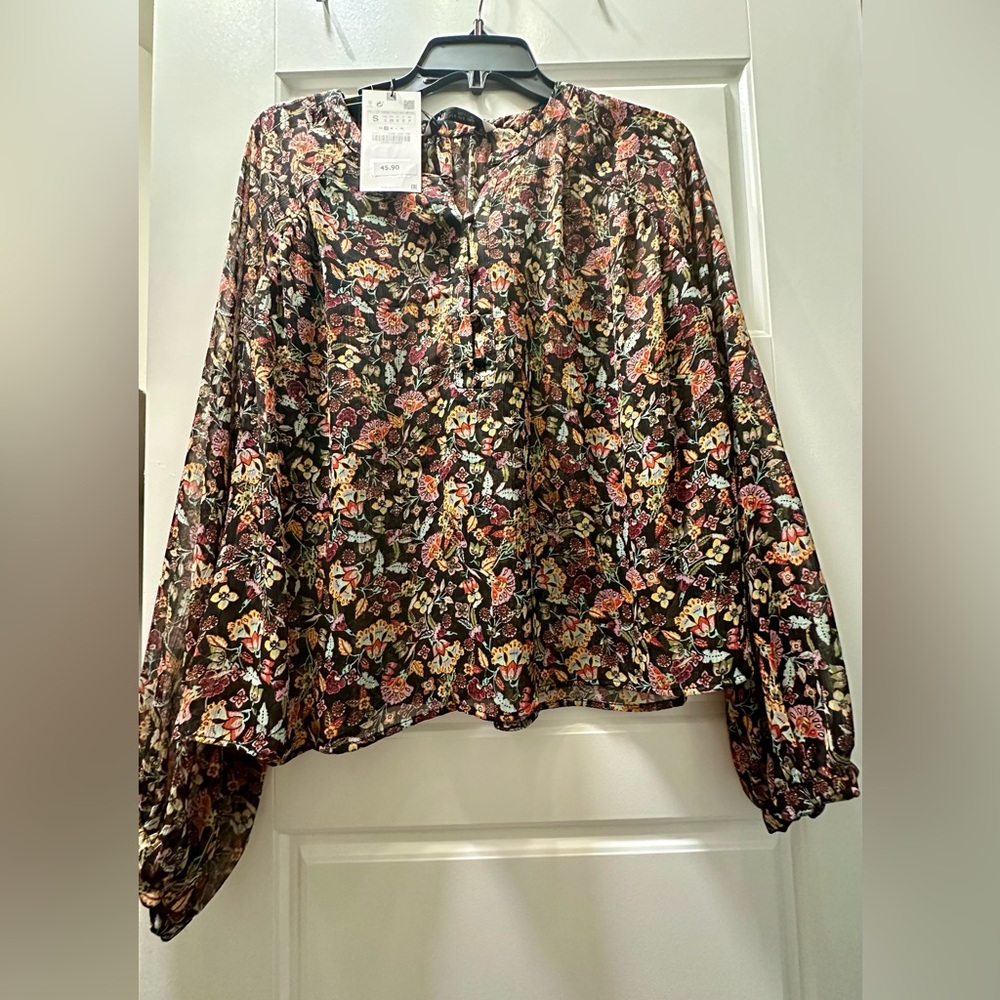 ZARA Floral Top Small